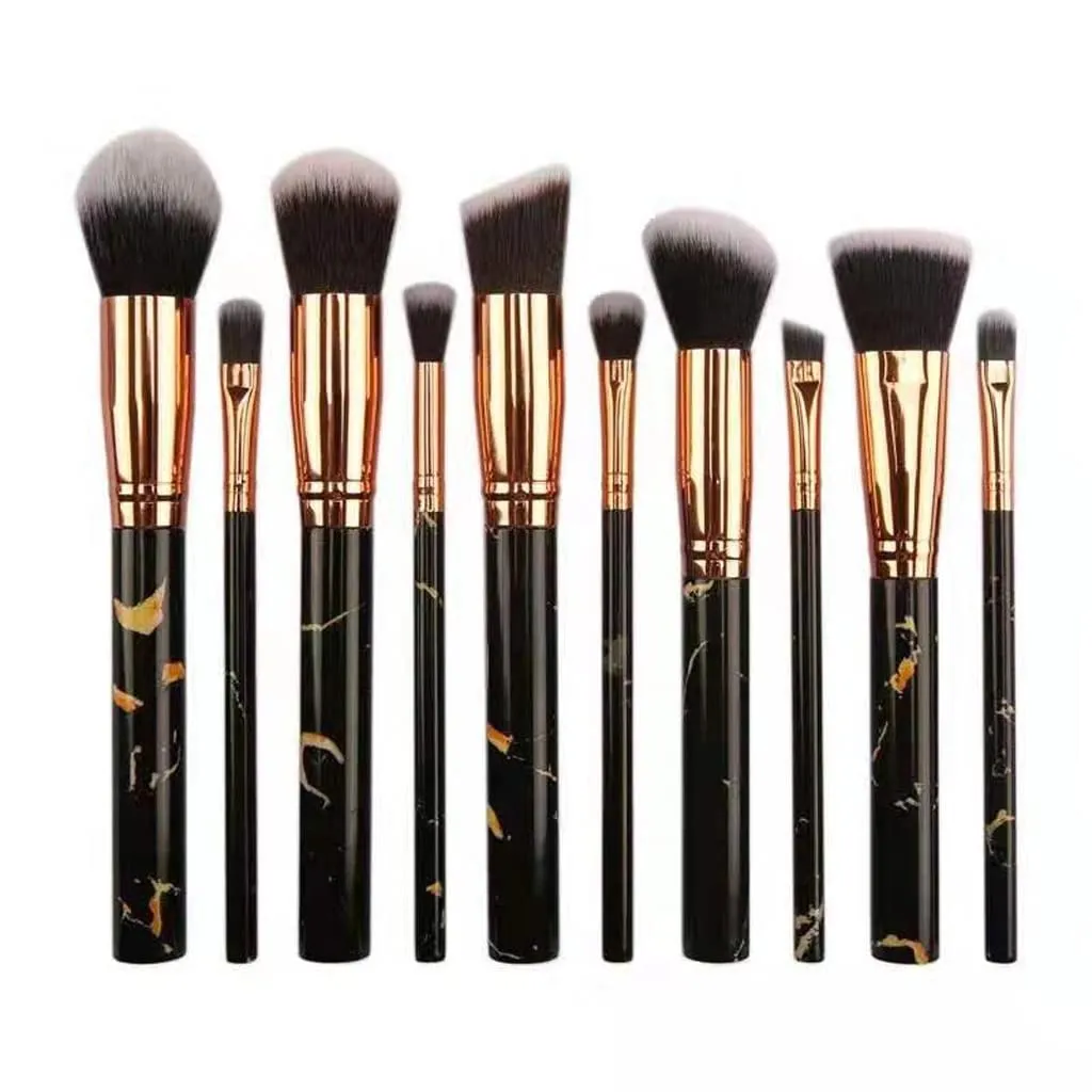 10 Pcs Soft Set Of Makeup Brushes Kits for Highlighter Eye Cosmetic Powder Foundation Eyebrows Eye Shadow