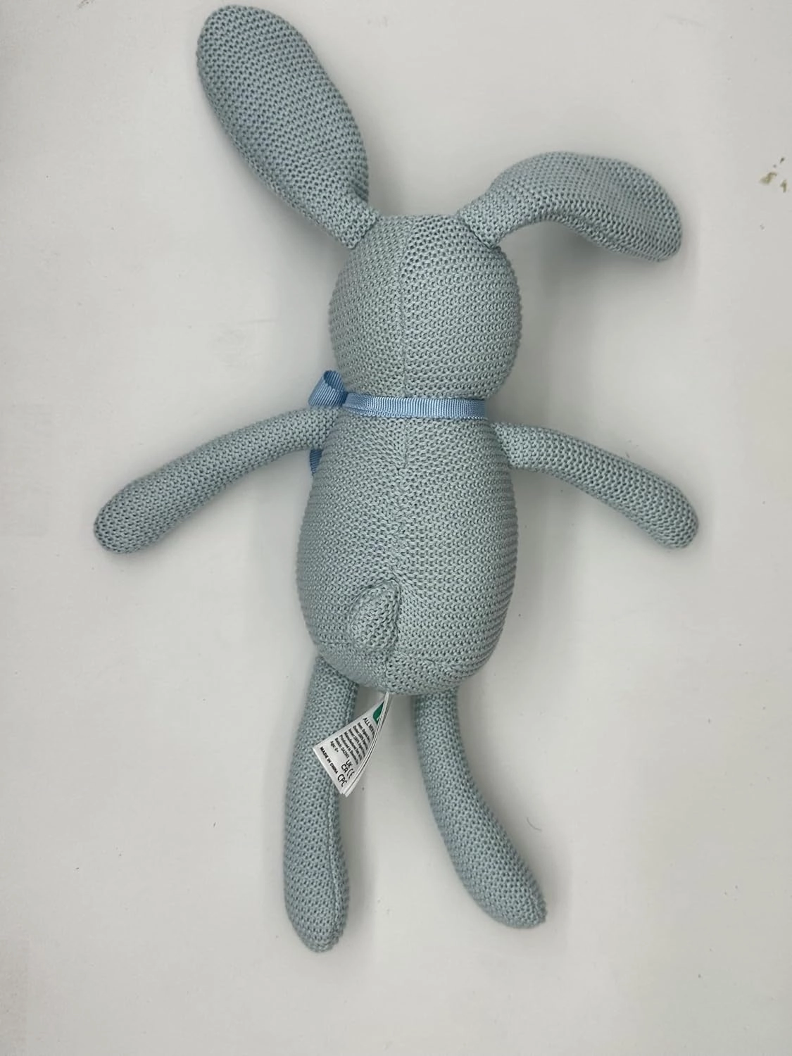 100% Organic Cotton Baby Toys Bunny Rabbit Stuffed Animals for Newborn 7.1" (Blue)