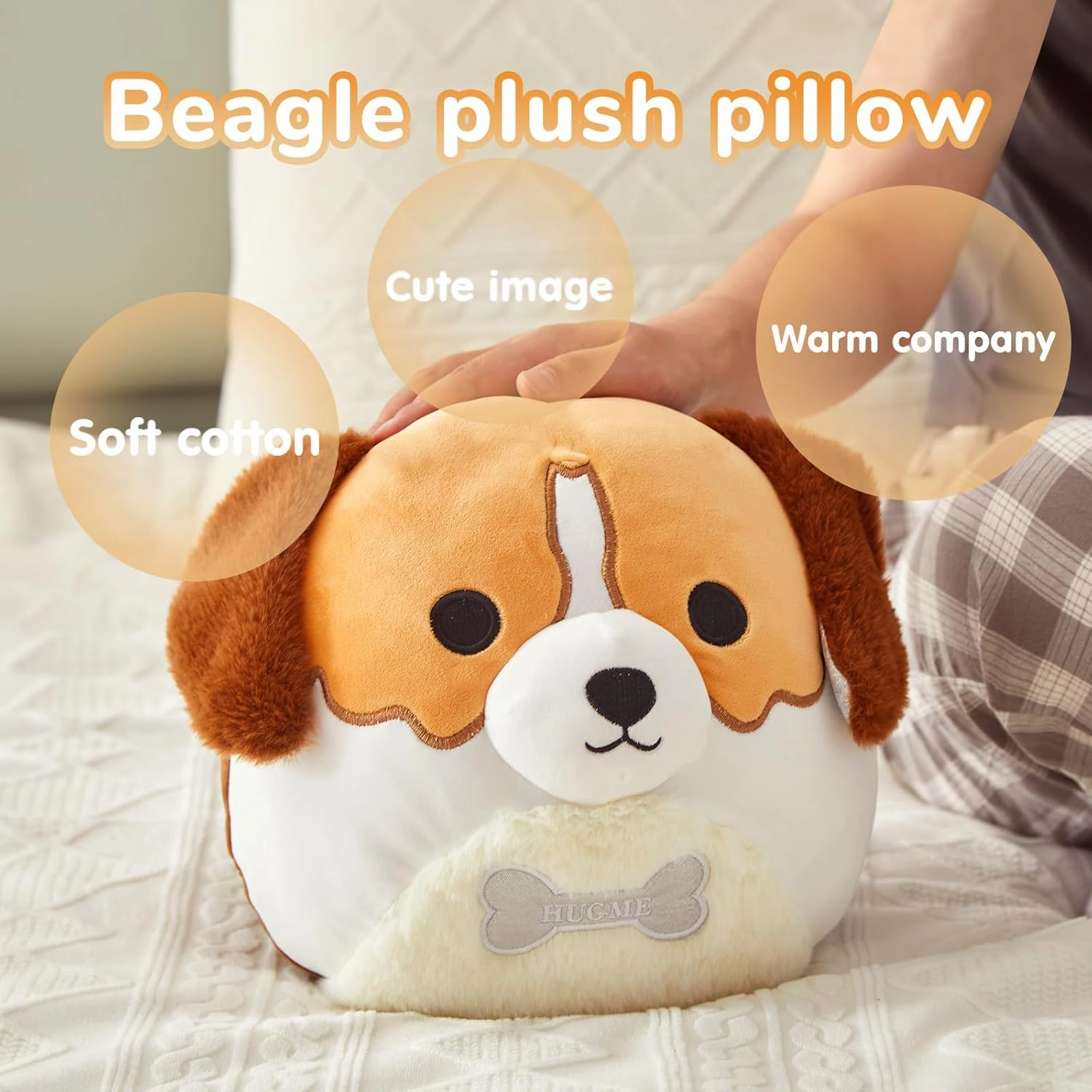 10" Beagle Dog Plush Stuffed Animals Plushie Original Cute Soft Squishy Puppy Pillow Holiday Birthday Gift for Boys Girls Kids