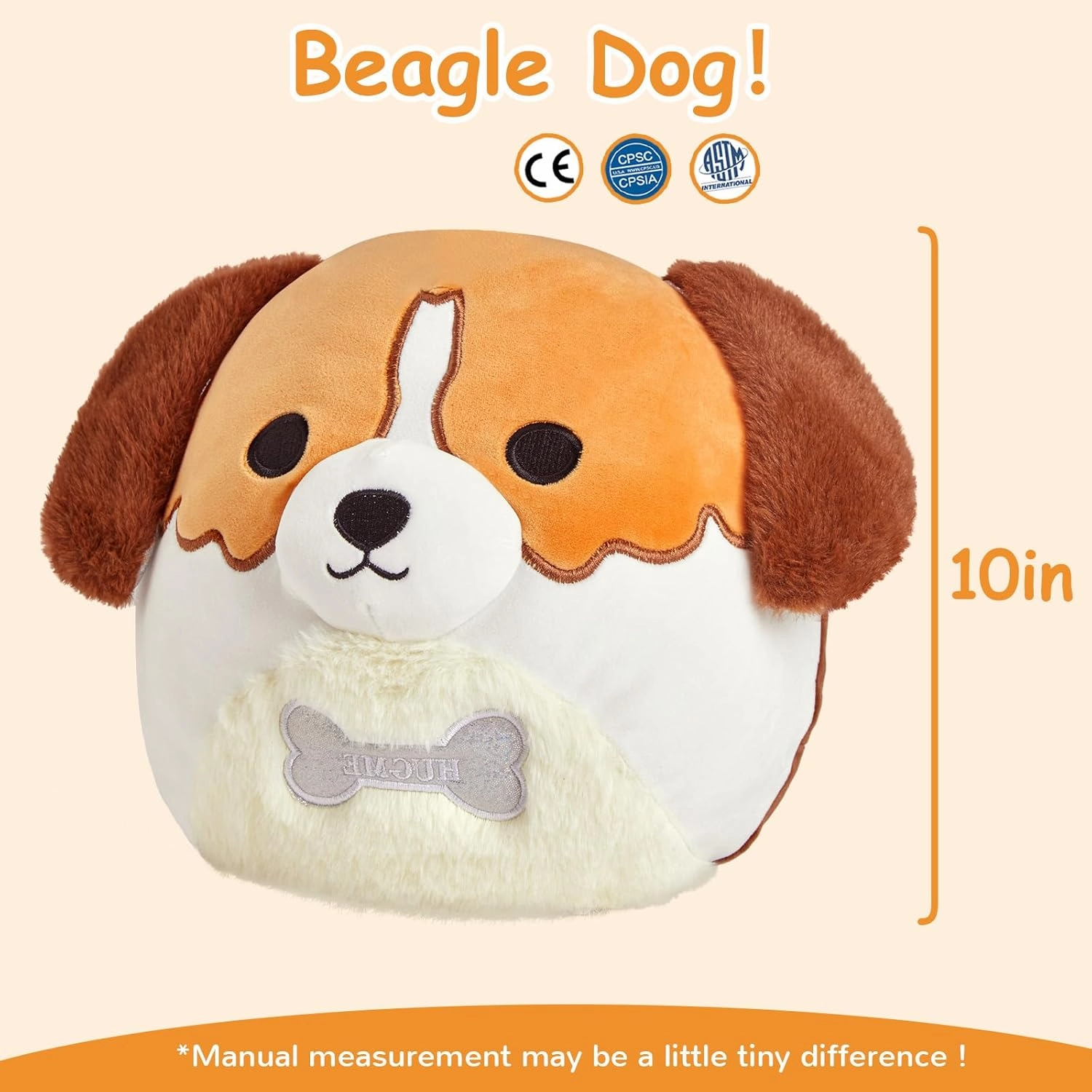 10" Beagle Dog Plush Stuffed Animals Plushie Original Cute Soft Squishy Puppy Pillow Holiday Birthday Gift for Boys Girls Kids