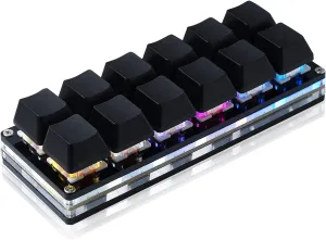 12 Key Mechanical Gaming Keyboard One Handed Keypad USB-C Wired OSU Keypad Programmable and Hot Swappable Keyboard.