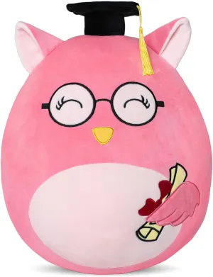 16" Owl Graduation Stuffed Animals - Preschool Kindergarten Graduation Gifts 2025 Cuddly Plush(Pink)