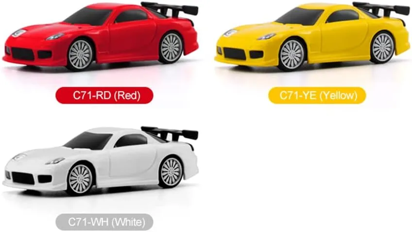 1:76 Turbo Racing Scale RC Sport Car, Table Racing Remote Control Mini Model Car Full Proportional RTR Kit Toys (C71white)