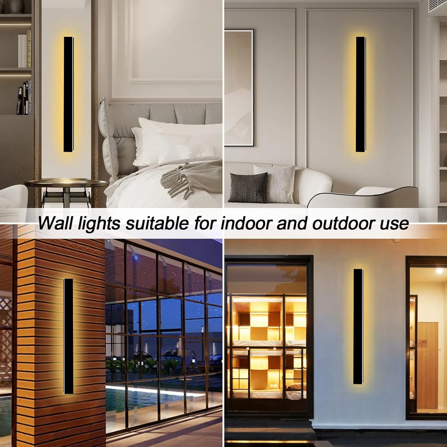 2 Pack 47inch Outdoor Wall Lights Modern Long LED Wall Sconce, LED Waterproof Ip65 Outdoor Garage Lights 3000K Wall Mount Exterior Light Fixture for House Garage Patio