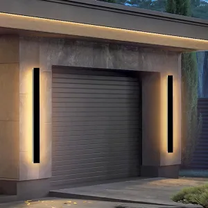 2 Pack 47inch Outdoor Wall Lights Modern Long LED Wall Sconce, LED Waterproof Ip65 Outdoor Garage Lights 3000K Wall Mount Exterior Light Fixture for House Garage Patio