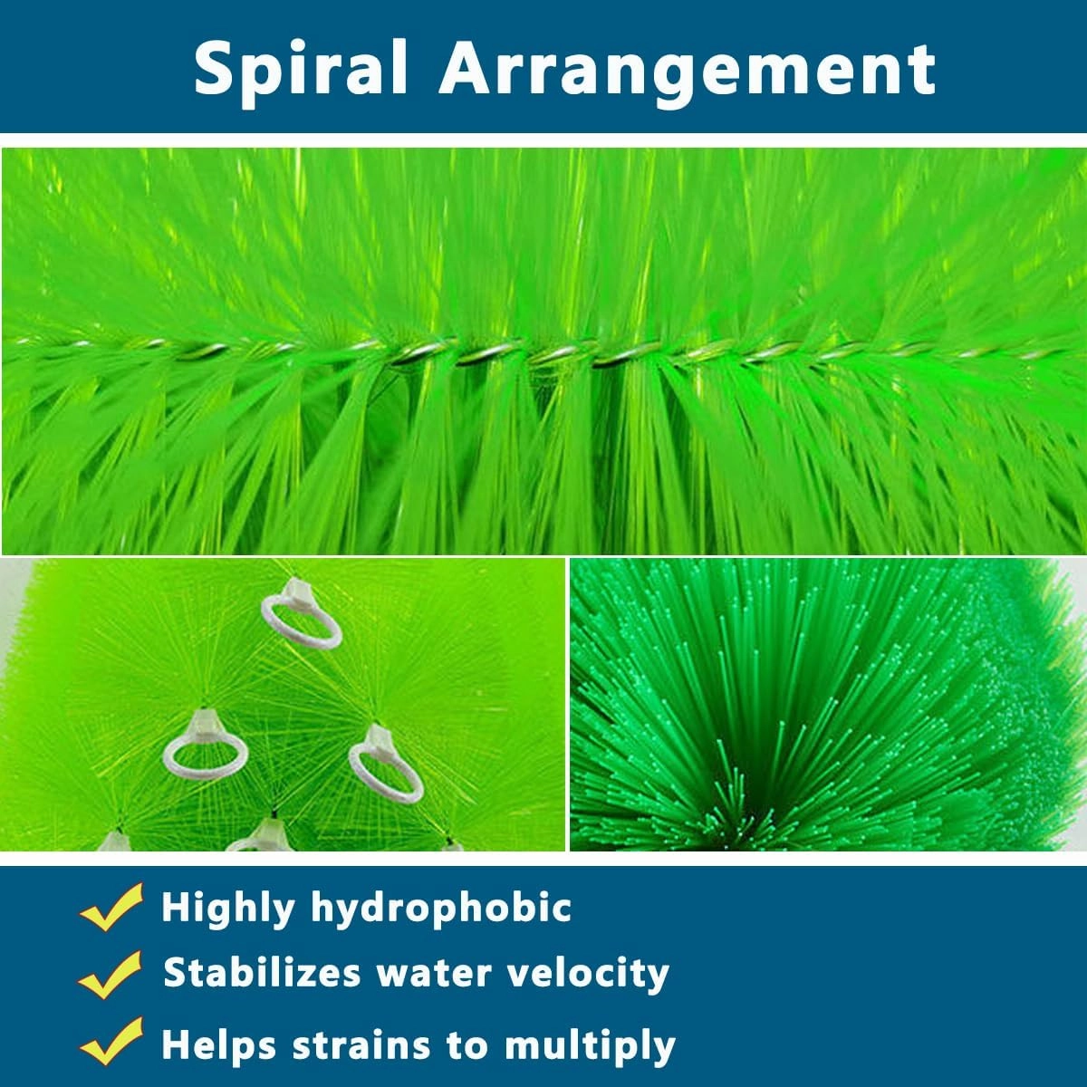 2 Pcs Fish Pond Filter Brushes Set for Koi Pond Filter Fish Tank Aquarium Water Garden Pond Skimmer Filter Cleaning Brush 20 Inch by 4.7 Inch (Green)