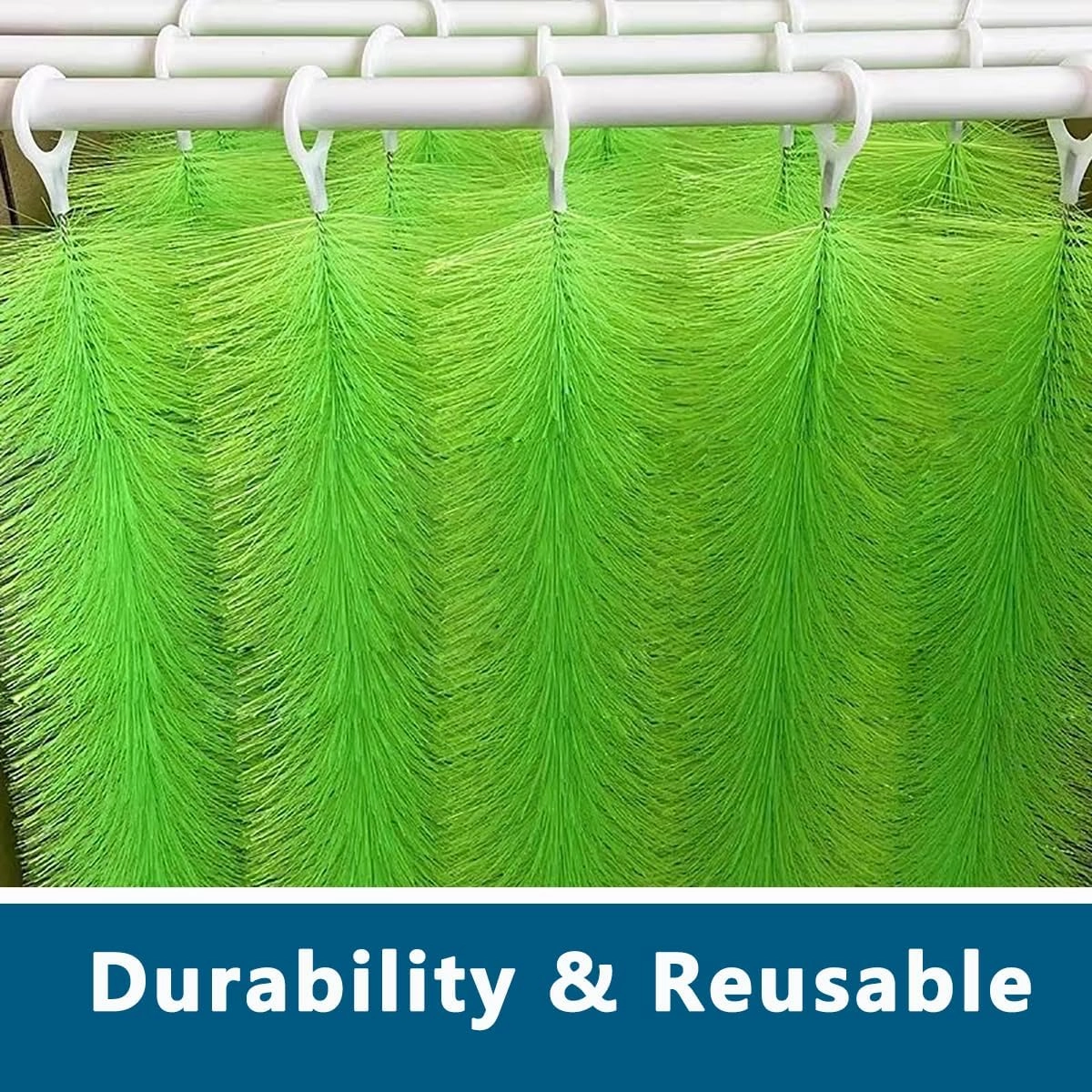 2 Pcs Fish Pond Filter Brushes Set for Koi Pond Filter Fish Tank Aquarium Water Garden Pond Skimmer Filter Cleaning Brush 20 Inch by 4.7 Inch (Green)
