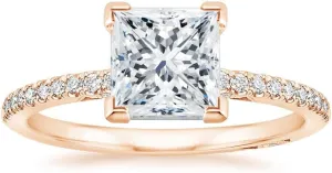 3 CT Princess Cut Colorless Moissanite Engagement Ring Set, Tacori Wedding/Bridal Sets, 925 Sterling Silver, Anniversary Ring Pave Set, Holiday Gift for Women, 10K/14K/18K/22K Gold