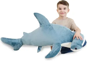 37 inch Hammerhead Shark Stuffed Animal Giant Soft Plush Shark Toy Realistic Blue Ocean Animal Gift for Kids and Adults