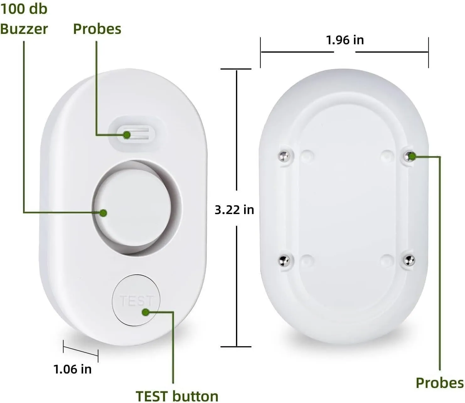 5 Pack Water Leak Detectors for Home, 100dB Water Sensor Alarm for Basement, WD60 Flood Leakage Detection Devices for Pipe/Drain/Sink/Faucet Drip,Floor Flooding in Bathroom/Kitchen/Toilet/Laundry Room