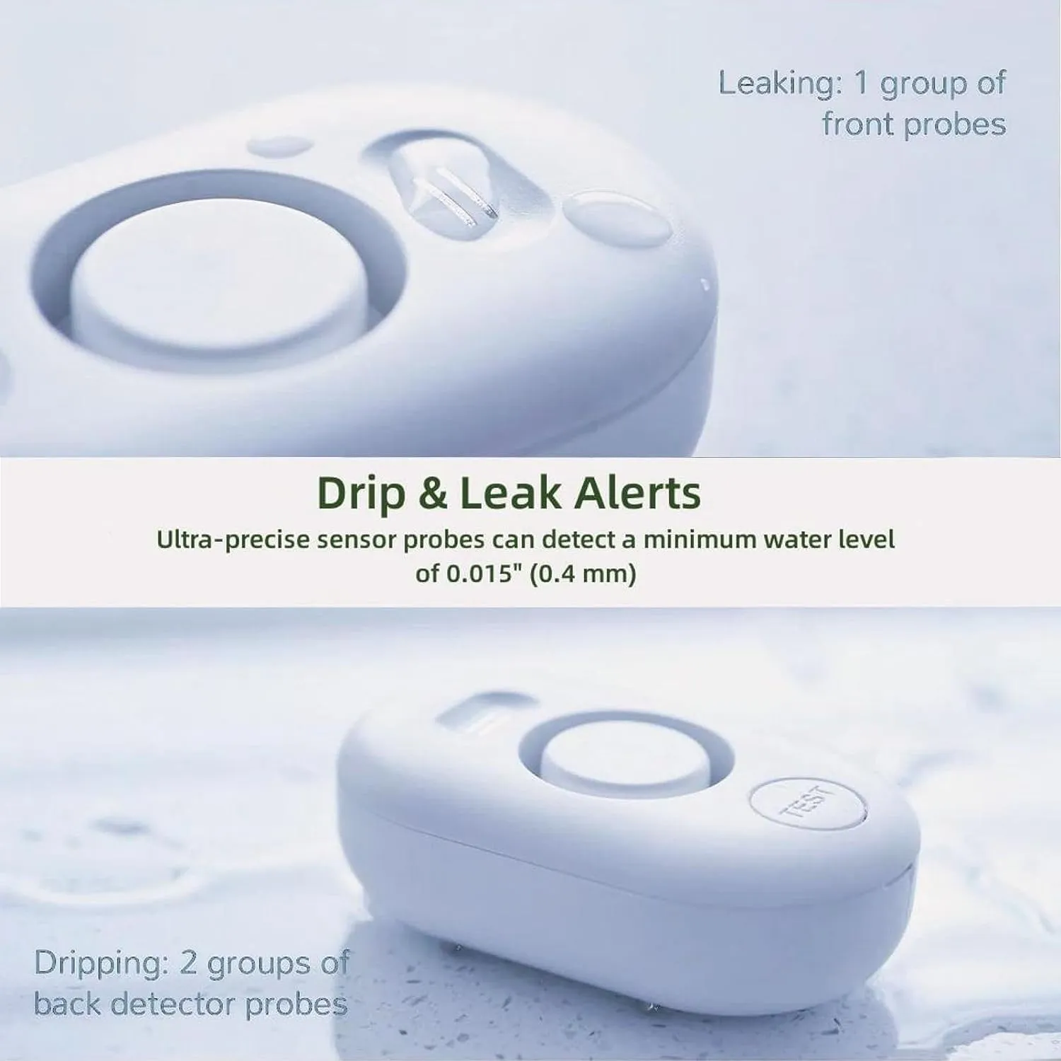 5 Pack Water Leak Detectors for Home, 100dB Water Sensor Alarm for Basement, WD60 Flood Leakage Detection Devices for Pipe/Drain/Sink/Faucet Drip,Floor Flooding in Bathroom/Kitchen/Toilet/Laundry Room