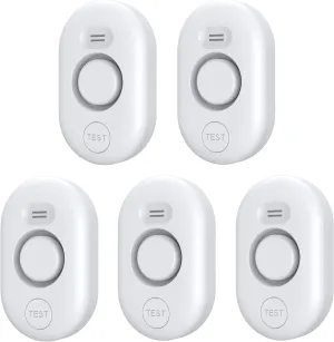 5 Pack Water Leak Detectors for Home, 100dB Water Sensor Alarm for Basement, WD60 Flood Leakage Detection Devices for Pipe/Drain/Sink/Faucet Drip,Floor Flooding in Bathroom/Kitchen/Toilet/Laundry Room
