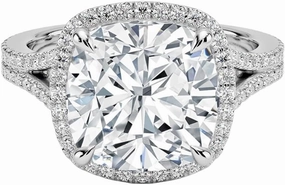 5 CT Cushion Cut Moissanite Engagement Ring 10K 14K 18K Solid White Gold, 925 Sterling Silver wedding ring Luxury diamond jewelry for Christmas Promise Ring