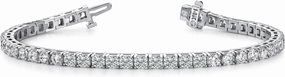 5 to 20 Carat 14K White Gold LAB GROWN Classic Diamond Tennis Bracelet 4 Prong Ultra Premium Collection (E-F Color, VS2-SI1 Clarity)
