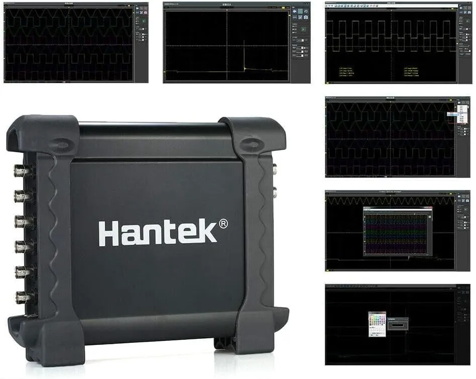 8Channel Diagnostic PC Digital Oscilloscope/DAQ/Programmable Generator 2.4MSa/s USB Bandwidth 100K Virtual Automotive Diagnostic Signal Oscilloscope Can Print,Data Storage,Waveform Record Hantek 1008C