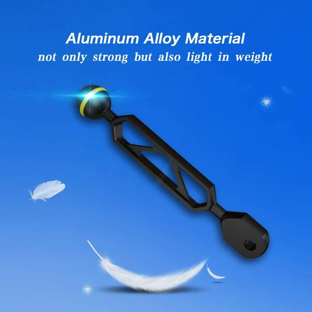 9.0" Single Ball YS Light Arm Essential Underwater Photography Gear Lighting System Aluminum Alloy Diving Equipment Accessory Lightweight Arms AM-22