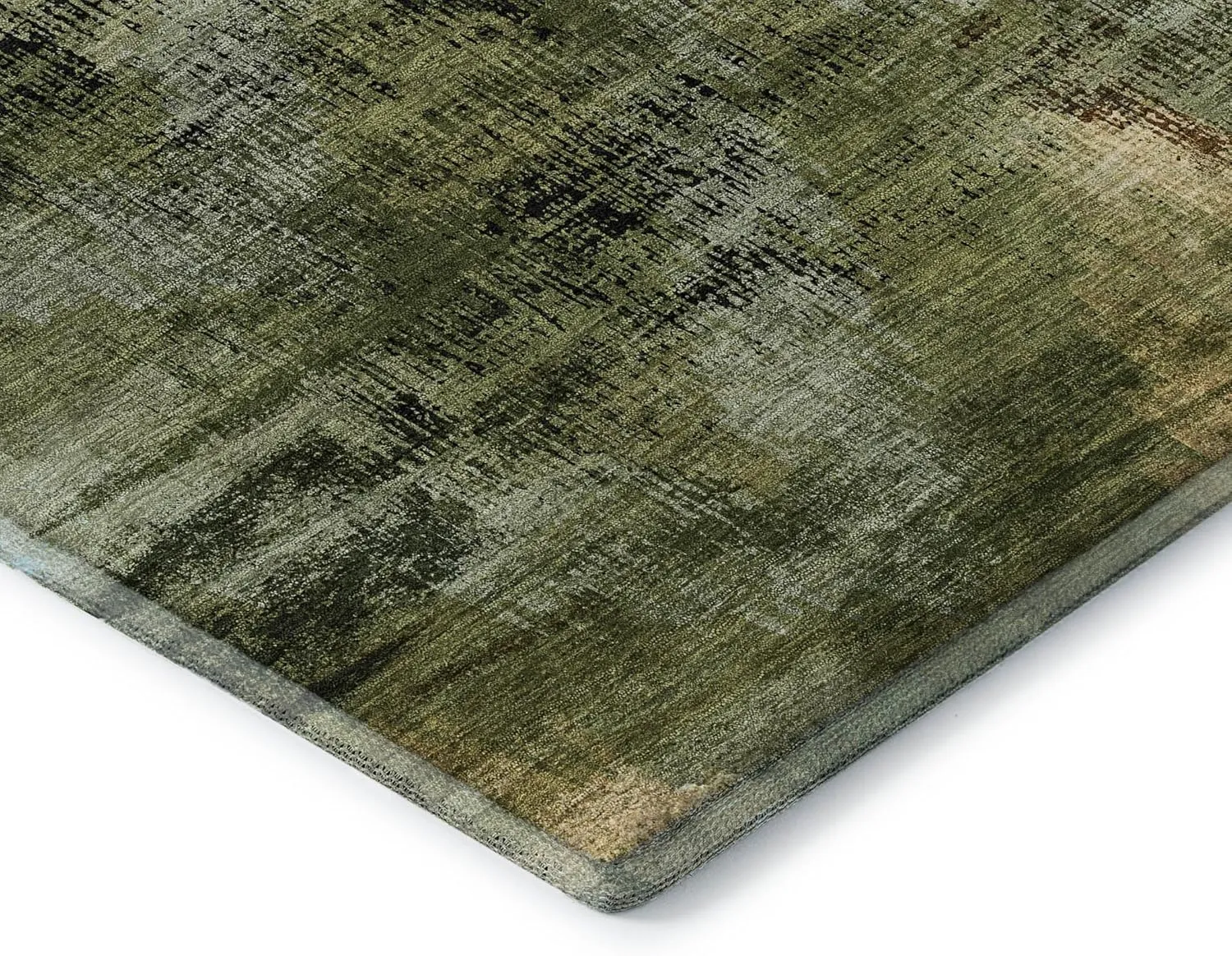 Addison Rugs Mayfield AMF792 Olive 1'8" x 2'6" Indoor Premium Machine Washable Rug, Silky Soft, Easy Clean, Non Shedding, Bedroom, Living Room, Dining Room, Kitchen, Patio Rug