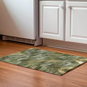 Addison Rugs Mayfield AMF792 Olive 1'8" x 2'6" Indoor Premium Machine Washable Rug, Silky Soft, Easy Clean, Non Shedding, Bedroom, Living Room, Dining Room, Kitchen, Patio Rug