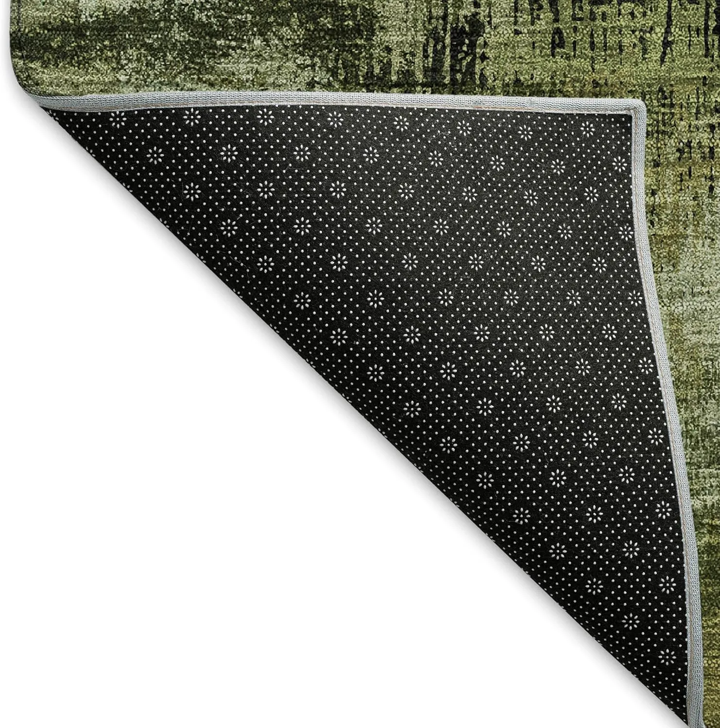 Addison Rugs Mayfield AMF792 Olive 1'8" x 2'6" Indoor Premium Machine Washable Rug, Silky Soft, Easy Clean, Non Shedding, Bedroom, Living Room, Dining Room, Kitchen, Patio Rug