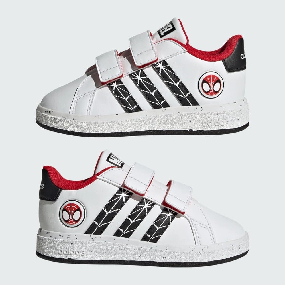 adidas Infant Boys Grand Court Spider-Man Cf Sneakers Shoes Casual - White