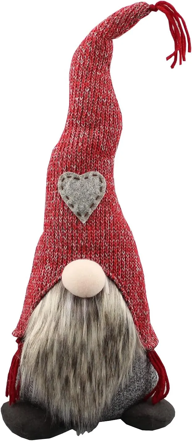 Admired By Nature, Nordic Nisse Gnome, ABN5D002R-RD 17 inches, Christmas Plush, Plush Tomte Gnome Swedish, Scandinavian Style Décor, Red Hat Doll Décor, Red