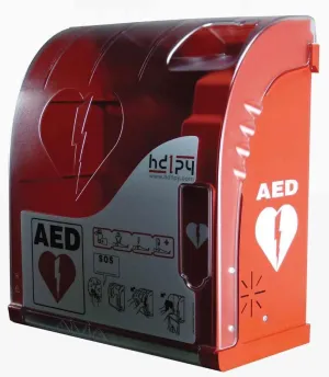 AED Wall Cabinet, Outdoor/Indoor Use, Audible/Visual Alarm, LED Light, Fan or Heater, Red, Model AIVIA® 200 (Fan & Heater)