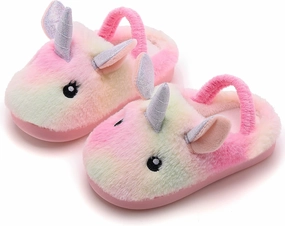 Ainikas Boys & Girls Toddler Plush House Slippers - Warm, Fluffy, Fuzzy Nonslip Winter Slippers
