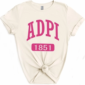 Alpha Delta Pi Tshirt | ADPi Pink Baseball Sorority Shirt