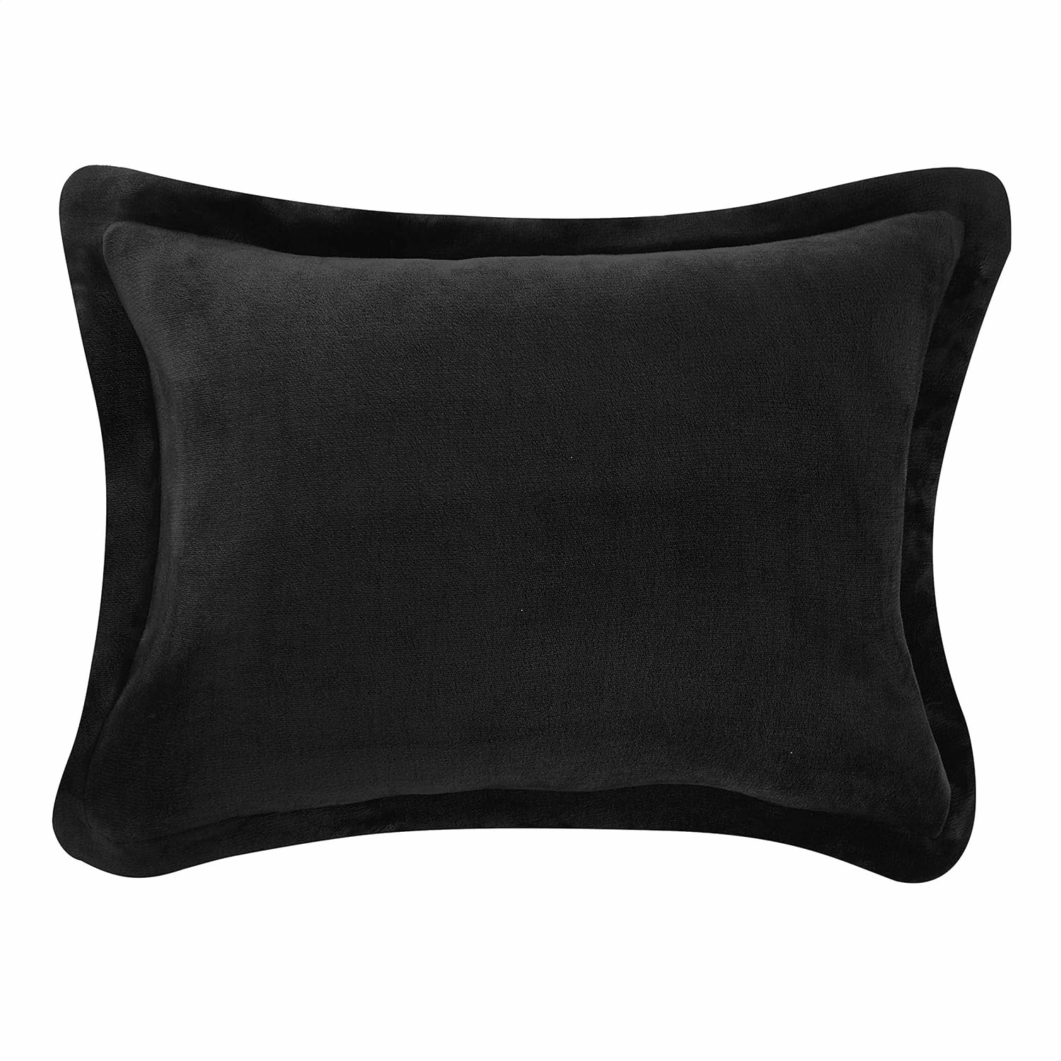 Amazon Basics 3 Piece Bedding Set, Micromink Sherpa, Ultra-Soft, Warm All Season Comforter, Full/Queen, Black, Solid