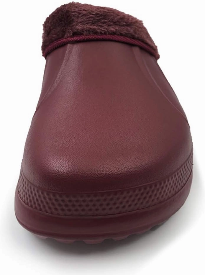 Amoji Fur Lined Clogs Fleece Garden Slippers House Home Winter Clogs Shoes