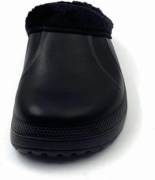 Amoji Fur Lined Clogs Fleece Garden Slippers House Home Winter Clogs Shoes