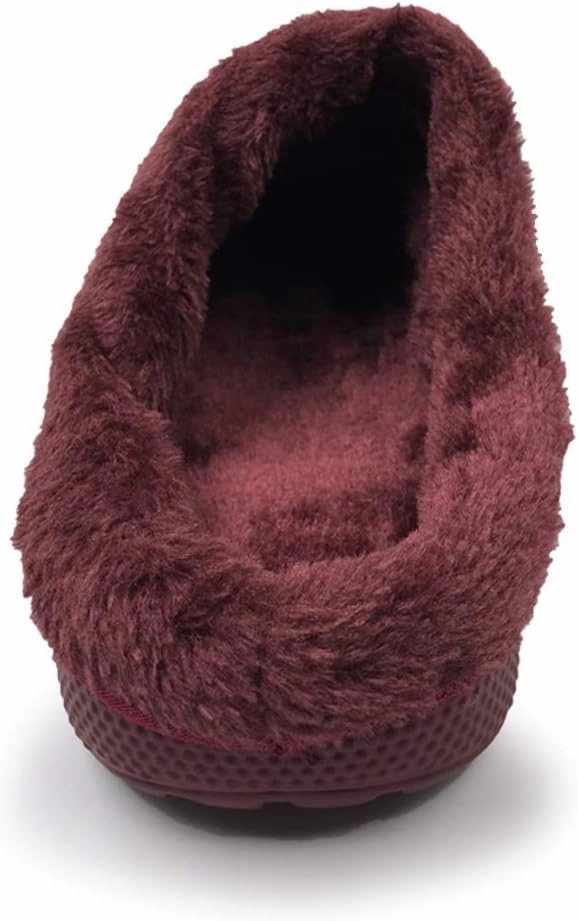 Amoji Fur Lined Clogs Fleece Garden Slippers House Home Winter Clogs Shoes