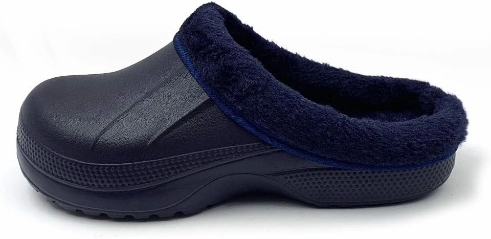 Amoji Fur Lined Clogs Fleece Garden Slippers House Home Winter Clogs Shoes