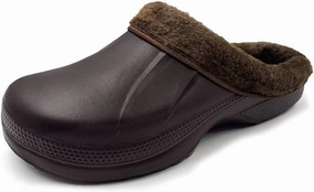 Amoji Fur Lined Clogs Fleece Garden Slippers House Home Winter Clogs Shoes