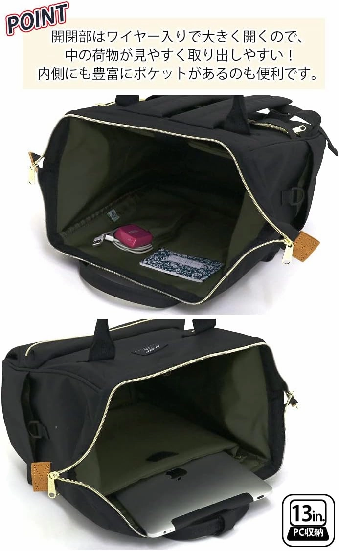 anello(アネロ) Base Backpack (R), Black, F