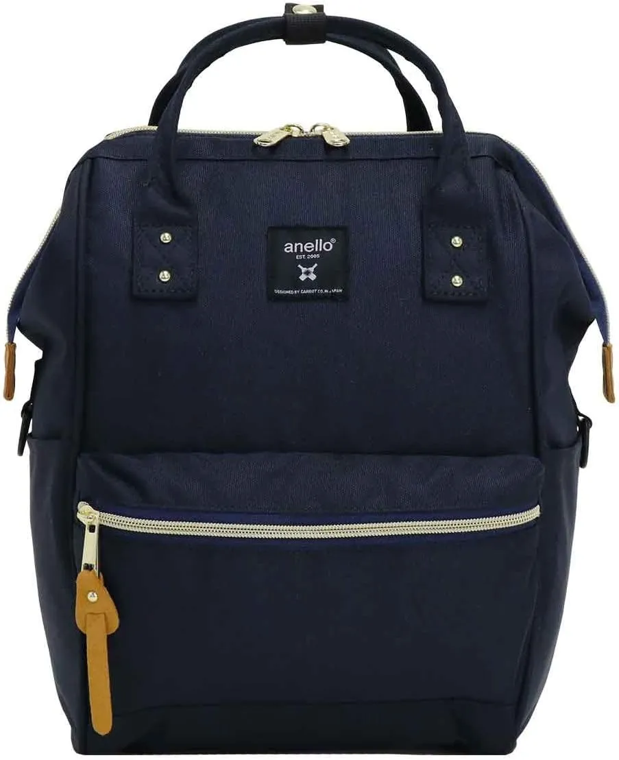 Anero ATB0197Z Backpack with Clasp, S, A4 Base, Water Repellent, Multiple Storage, PC Storage, Navy