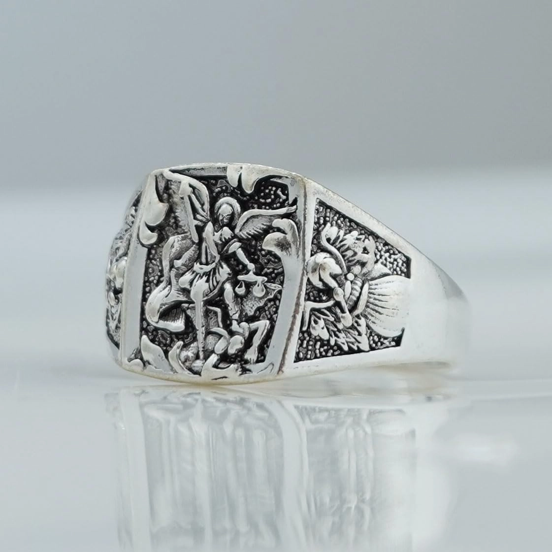 Angel Sword Ring - Retro Hip Hop Punk Angel Wings Band for Men