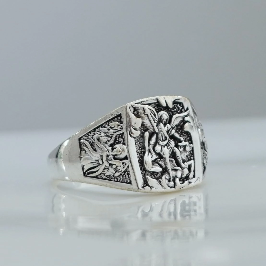 Angel Sword Ring - Retro Hip Hop Punk Angel Wings Band for Men