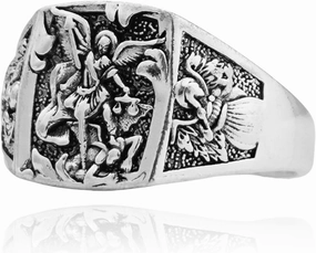 Angel Sword Ring - Retro Hip Hop Punk Angel Wings Band for Men