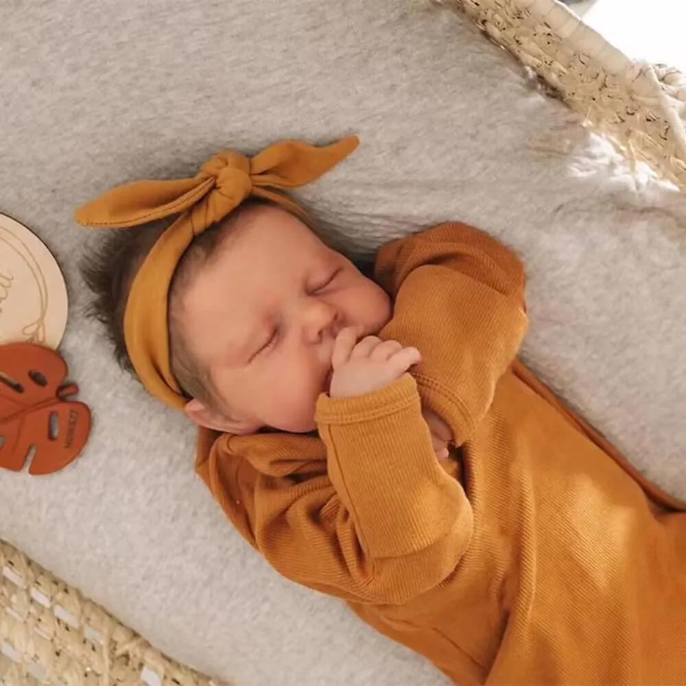 Angelbaby 20inch Cute Sleeping Reborn Real Life Baby Dolls Silicone Full Body Lifelike New Born Boy Baby Doll Waterproof Weighted Hand Painted Infant Eyes Closed Reborns Doll Toys