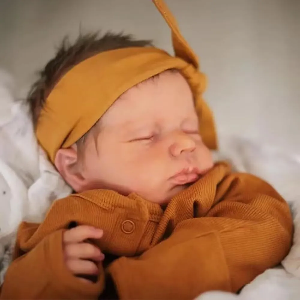 Angelbaby 20inch Cute Sleeping Reborn Real Life Baby Dolls Silicone Full Body Lifelike New Born Boy Baby Doll Waterproof Weighted Hand Painted Infant Eyes Closed Reborns Doll Toys