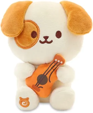 Anirollz Stuffed Animal Plush Toy – 6" Small Sitting Plush Doll Soft, Squishy, Warm, Cute, Comfort, Safe Birthday Puppy Dog Character with Guitar Puppiroll