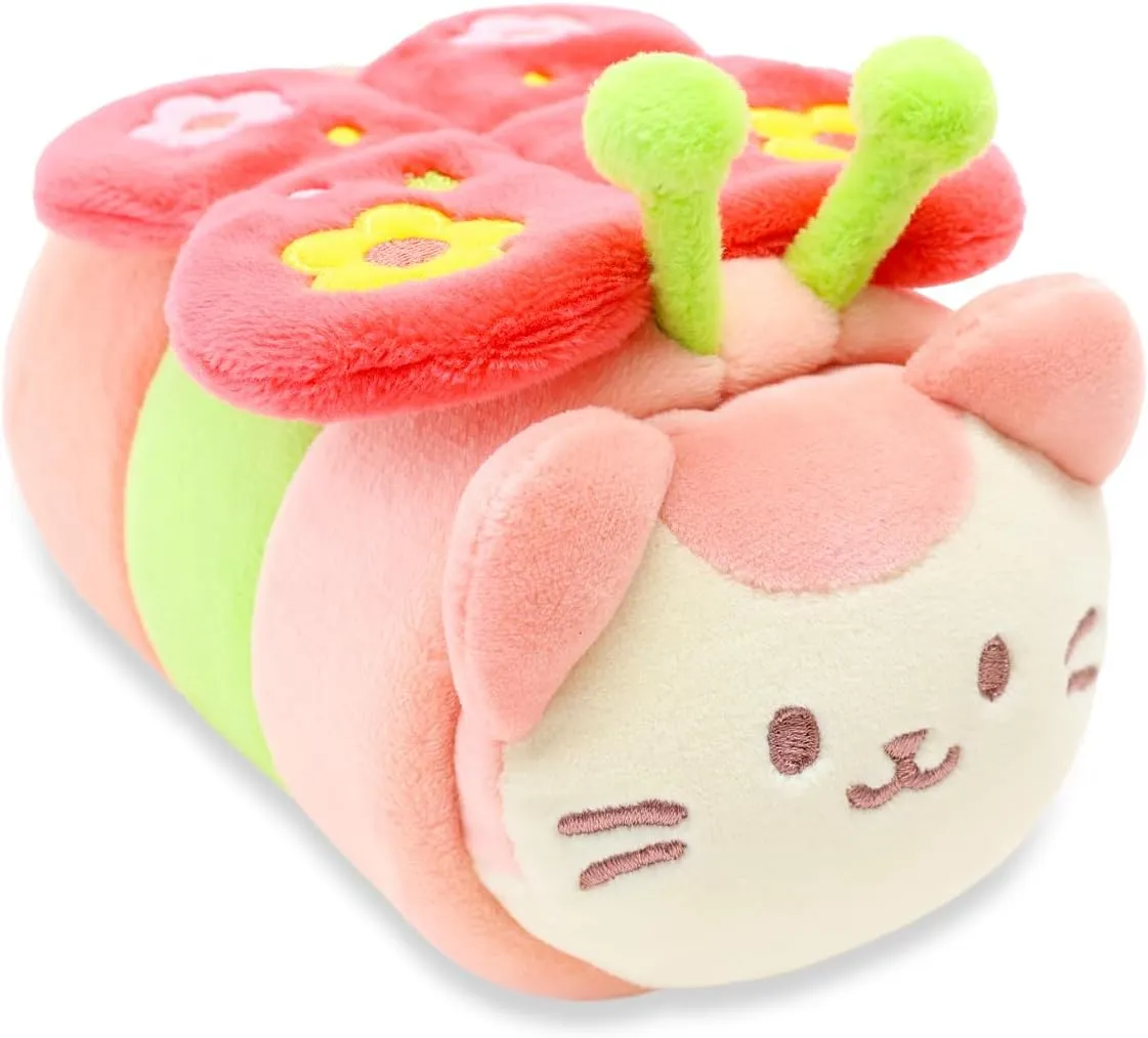 Anirollz Stuffed Animal Plush Toy – 6" Small Spring Outfitz Plush Doll | Soft, Squishy, Warm, Cute, Comfort, Safe | Birthday Gift Pillow with Kitty Cat in Butterfly Kittiroll