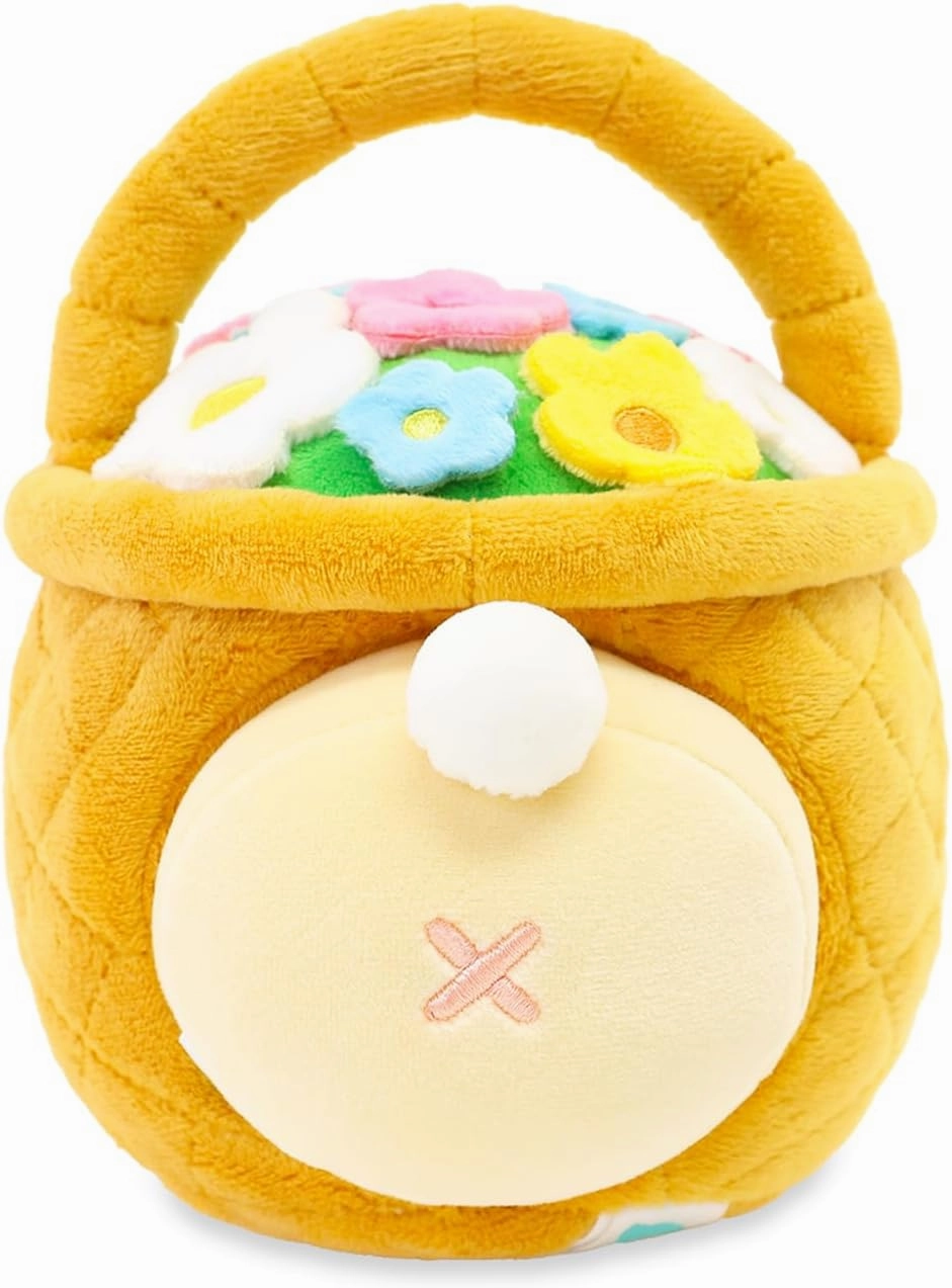 Anirollz Stuffed Animal Plush Toy – 6" Small Spring Outfitz Plush Doll | Soft, Squishy, Warm, Cute, Comfort, Safe | Birthday Gift Pillow with Bunny Rabbit in Flower Basket Bunniroll