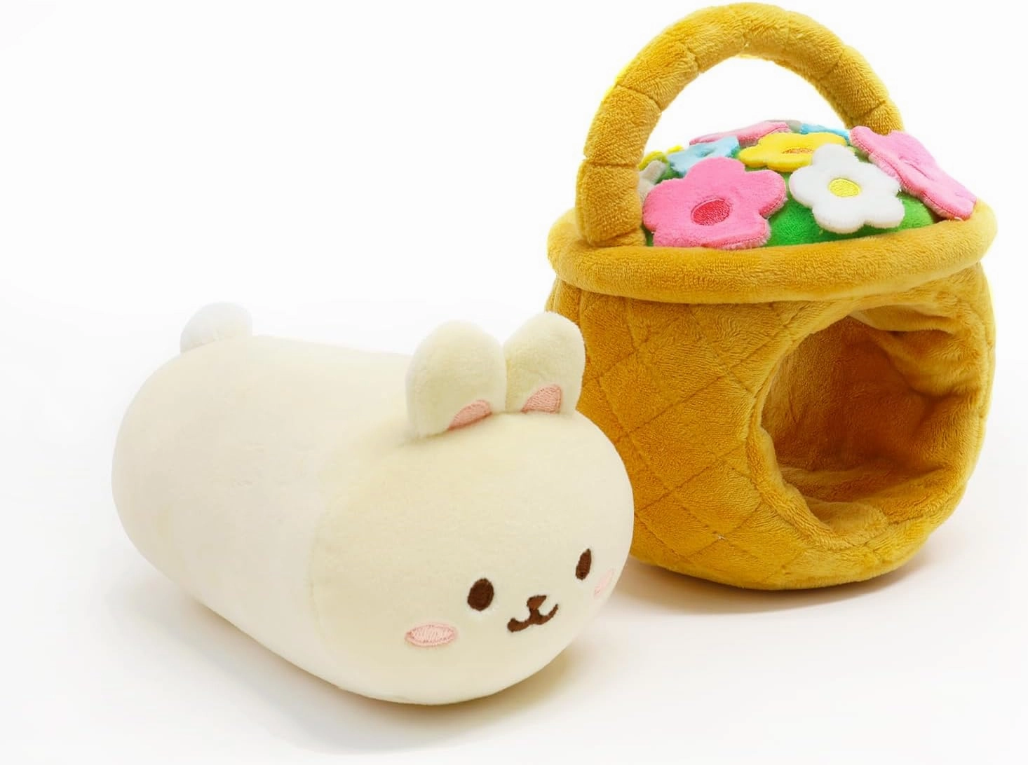 Anirollz Stuffed Animal Plush Toy – 6" Small Spring Outfitz Plush Doll | Soft, Squishy, Warm, Cute, Comfort, Safe | Birthday Gift Pillow with Bunny Rabbit in Flower Basket Bunniroll