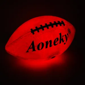 Aoneky Size 6 Flashing Rubber Glow in The Dark Light Up Football
