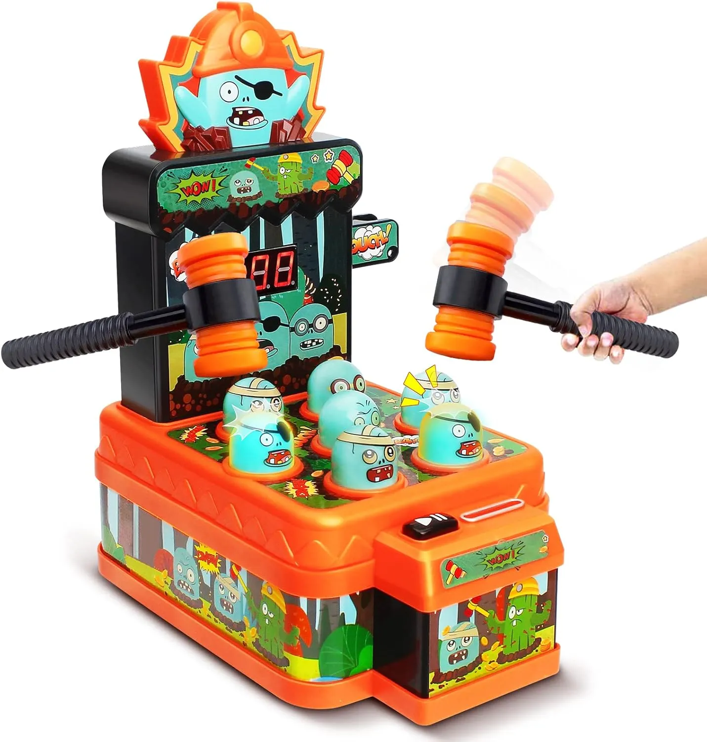 Arcade Game Toys for 3 Year Old, Whack Game Mole, Mini Electronic Interactive Hammering & Pounding Toys, Gift Idea for Toddler Kids Boys Girls Ages 3 4 5 6 7 8 , Cartoon Zombie Style Fun Halloween Toy