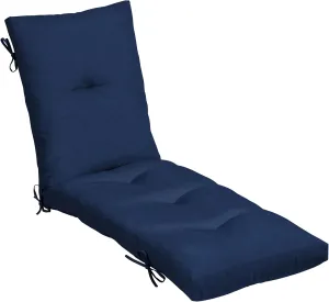 Arden Selections Outdoor Plush Modern Tufted Chaise Cushion, 76 x 22, Water Repellent, Fade Resistant, Tufted Cushion for Chaise Lounger 76 x 22, Sapphire Blue Leala