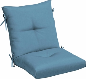 Arden Outdoor Plush Modern Tufted Blowfill Dining Chair Cushion, 21 x 40, Water Repellent, Fade Resistant, Tufted Cushion for Dining and Bistro Chairs 21 x 40, French Blue Texture