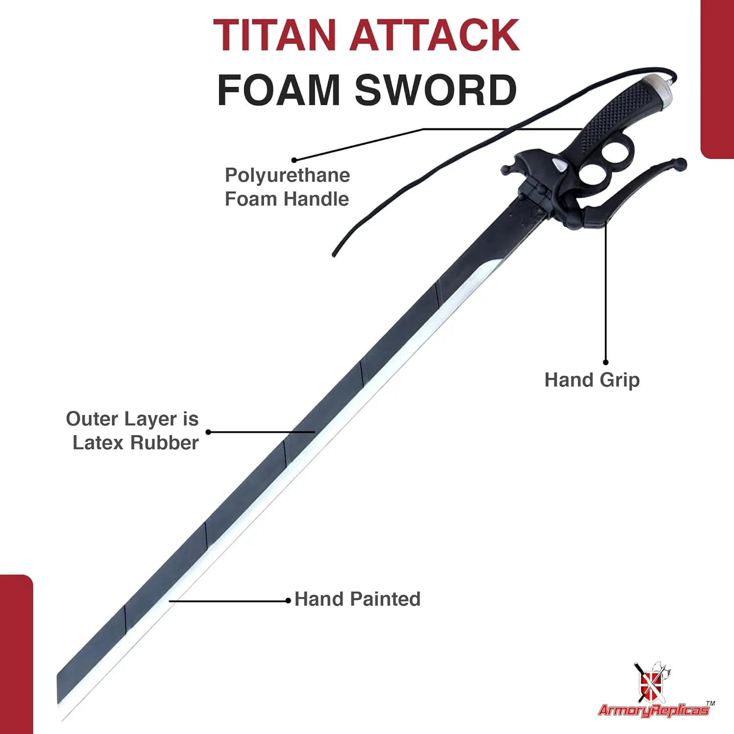 Armory Replicas™ Foam Sword Set with Belt – 42.5" Elucidator & Dark Repulser for Cosplay & Display